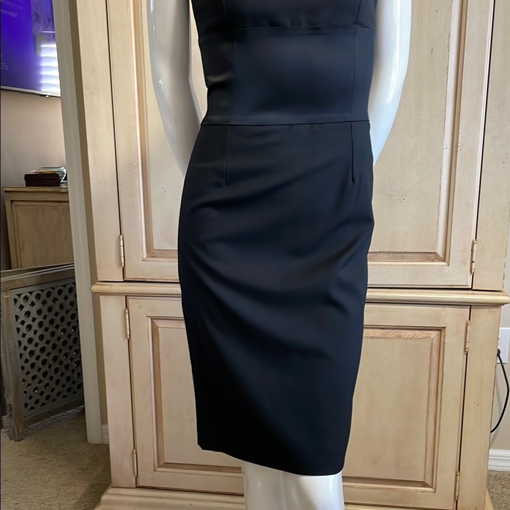 D&G Dolce&Gabbana Pencil Dress Satin Inset Empire Waist Boat Neck Sleeveless 6 View 5